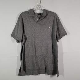Mens Custom Fit Heather Collared Short Sleeve Polo Shirt Size Large