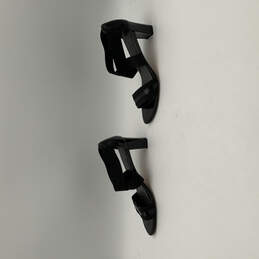 Womens Black Open Toe Elastic Strap Block Heel Strappy Sandals Size 8.5 alternative image
