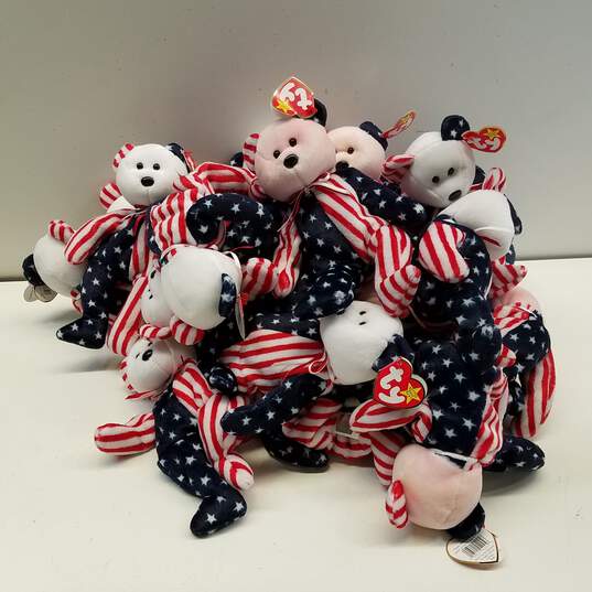Bundle of 25 TY Beanie Baby Spangle  American Patriotic Bears image number 1