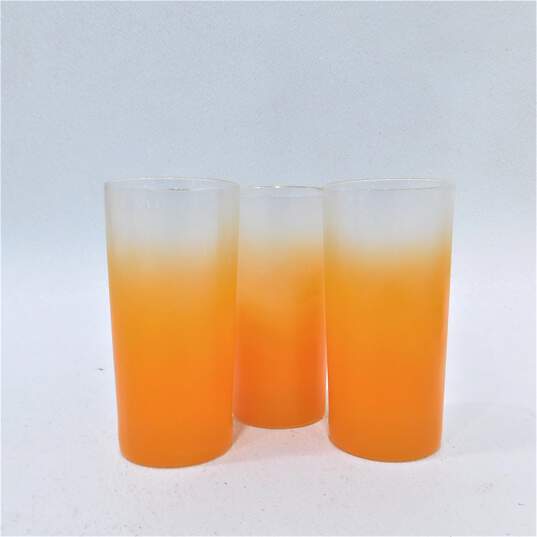 Vintage Blendo Orange High Ball Drinking Glasses image number 2