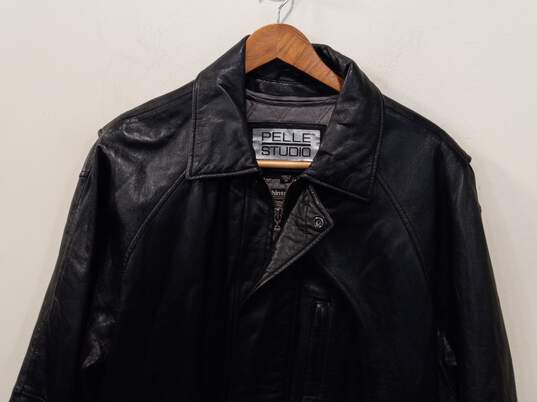 Pelle Studio Wilsons Men's Black Leather Jacket Size M image number 10