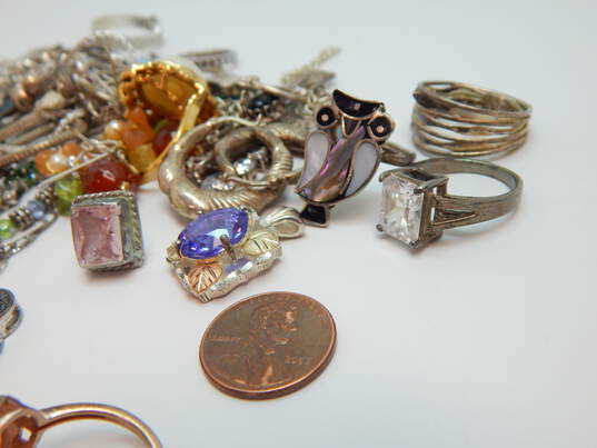 199.6g 925 Sterling Silver Scrap Jewelry & Stones image number 2