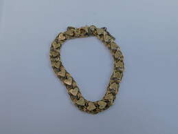 Vintage Gold Filled Heart Charm Bracelet & Carved Cameo Screw Back Earrings 19.1g alternative image