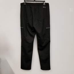 Mens Black Zipped Pockets Straight Leg Elastic Waist Cargo Pants Size Medium