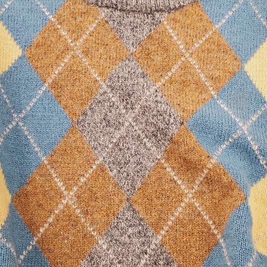 Trussardi Men Brown Plaid Sweater XL NWT image number 7