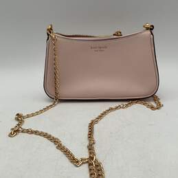 Kate Spade New York Womens Pink Chain Strap Inner Pockets Crossbody Handbag