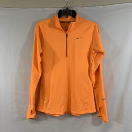 Women's Orange Nike Running 1/4-Zip Pullover, Sz. S