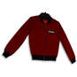 Womens Red Regular Fit Long Sleeve Full-Zip Bomber Jacket Size XS image number 1