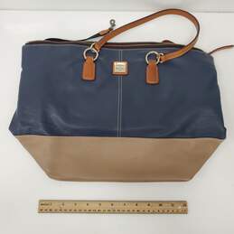 Dooney & Bourke Blue & Gray Leather Shopping Tote