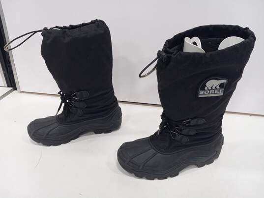 Men's Sorel Black Insulated Blizzard II Winter Boots Size 8 image number 3