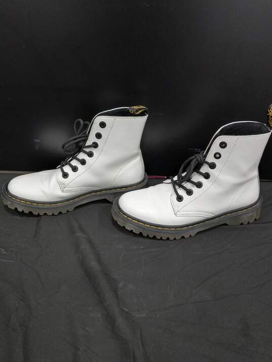 Dr. Martens Luna White Leather Combat Boots Size 7 image number 2