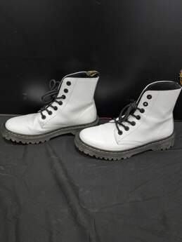 Dr. Martens Luna White Leather Combat Boots Size 7 alternative image