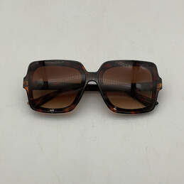 Womens Brown Black Tortoise Frame Full Rim Classic Square Sunglasses