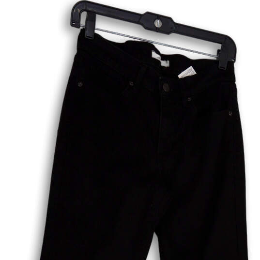 Mens Black Denim Dark Wash Pockets Stretch Straight Leg Jeans Size 27x32 image number 3