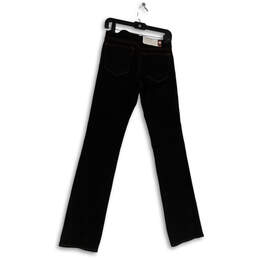 NWT Womens Black Dark Wash Slim Fit Mid Rise Denim Straight Leg Jeans Sz 27 alternative image