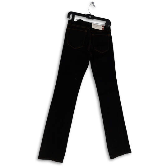 NWT Womens Black Dark Wash Slim Fit Mid Rise Denim Straight Leg Jeans Sz 27 image number 2