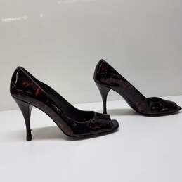 Stuart Weitzan Patent Leather Printed Heels - Sz 6