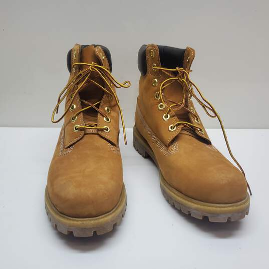 Timberland Premium 6 Inch Waterproof Boots Color Wheat Nubuck Men s Size 9M image number 3