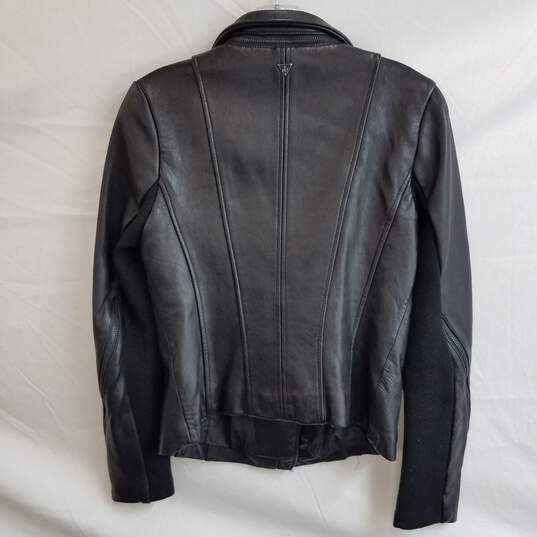 Sam Edelman genuine leather black moto jacket women's S image number 2