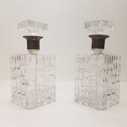 2 Vintage Cut Glass Austria Crystal Decanters alternative image