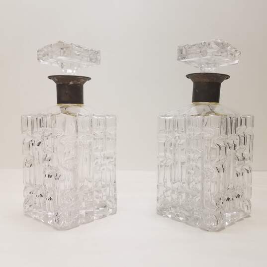 2 Vintage Cut Glass Austria Crystal Decanters image number 2