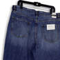 NWT Womens Blue Denim Medium Wash Distressed Wide Leg Jeans Size 32x30 image number 4