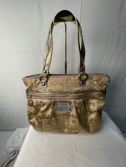 Certified Authentic Coach Gold Metallic Tote Bag