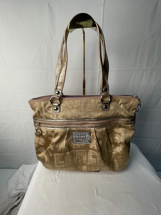 Certified Authentic Coach Gold Metallic Tote Bag image number 1