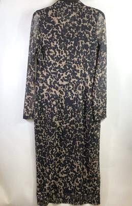 & Other Stories Women Brown Leopard Print Mesh Dress Sz 8 alternative image
