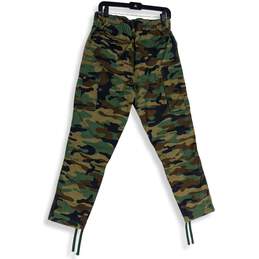 NWT LCKR Womens Green Brown Camouflage Flat Front Cargo Pants Size M alternative image