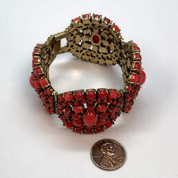 Designer Stella & Dot Gold-Tone Red Stone Fashionable Chain Bracelet alternative image