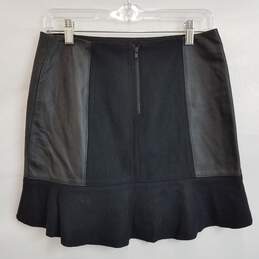 Madewell faux leather panel flounce black mini skirt 2 alternative image