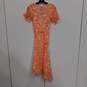 DNKY Peach Floral Print Wrap Dress Women's Size 8 image number 6