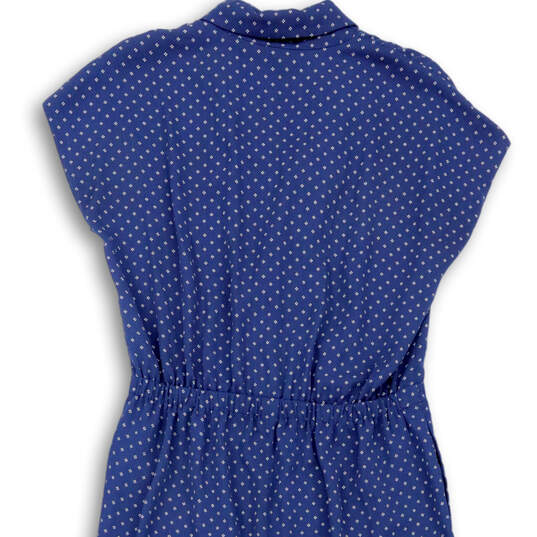 Womens Blue Polka Dot Short Sleeve Notch Collar Jumpsuit One Piece Size 2 image number 4