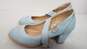 Light Blue Block Heel Ankle Strap Women's Casual 37 image number 2
