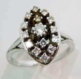 Vintage 14K White Gold 0.50 CTTW Diamond Cluster Ring 4.3g