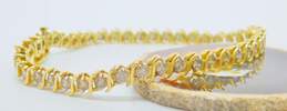 14K Yellow Gold 3.52 CTTW Diamond Tennis Bracelet 15.3g alternative image