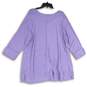 NWT Womens Lavender Scoop Neck Long Sleeve Pullover Blouse Top Size 1X image number 2