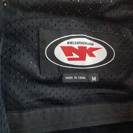NJK Leathers Mens Padded Biker Jacket Black / Blue Polyester Lined - Size Medium image number 6