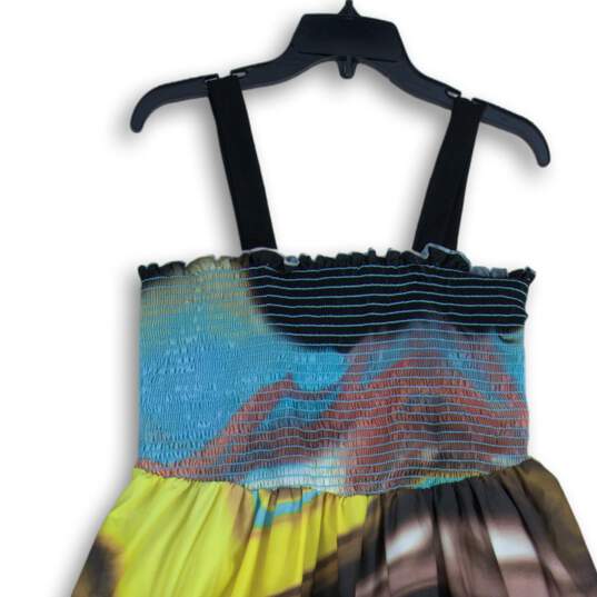 Ashley Stewart Womens Multicolor Smocked Sleeveless Fit & Flare Dress Size 22/24 image number 3