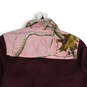 Womens Purple Mock Neck 1/2 Zip Long Sleeve Pullover Sweatshirt Size Small image number 3
