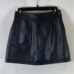 Free People Black Faux Leather Skirt - Size 2 alternative image