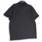 Mens Black Heather Spread Collar Short Sleeve Polo Shirt Size XXL image number 2