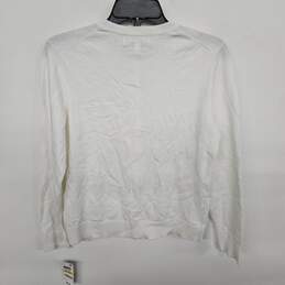 Karen Scott Petites White Button Up Sweater alternative image