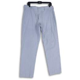 J. Crew Womens Blue White Striped Flat Front Slash Pocket Ankle Pants Size 33X30