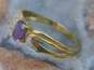 10K Yellow Gold Oval Amethyst Diamond Accent Ring 2.4g image number 2