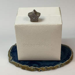 Designer Pandora 925 ALE Sterling Silver Star CZ Stone Beaded Charm w/ Box