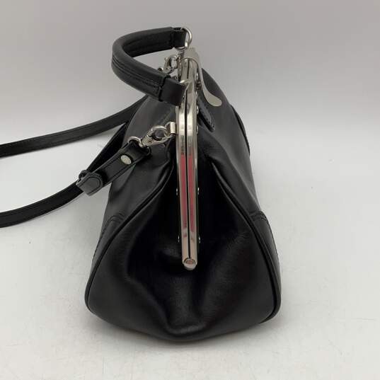 Gianni Conti Womens Black Silver Bottom Stud Adjustable Strap Crossbody Bag image number 2