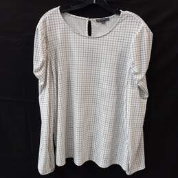 Adrianna Papell Women's Black & White Check Blouse Size XL