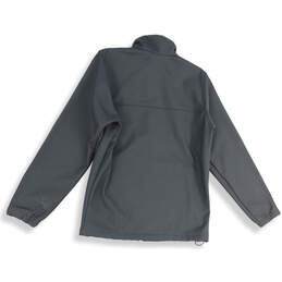 Womens Black Long Sleeve Pockets Mock Neck Full-Zip Jacket Size Small alternative image